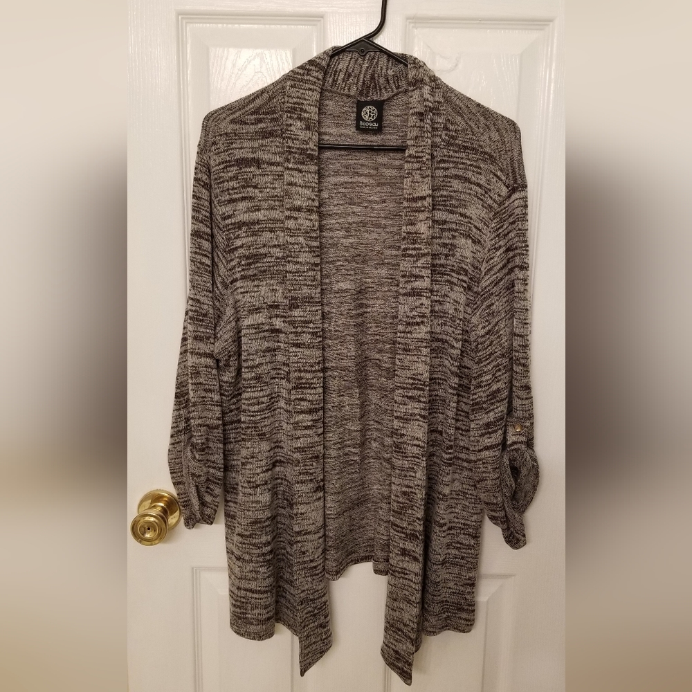 Black & White Cardigan with roll up button sleeves